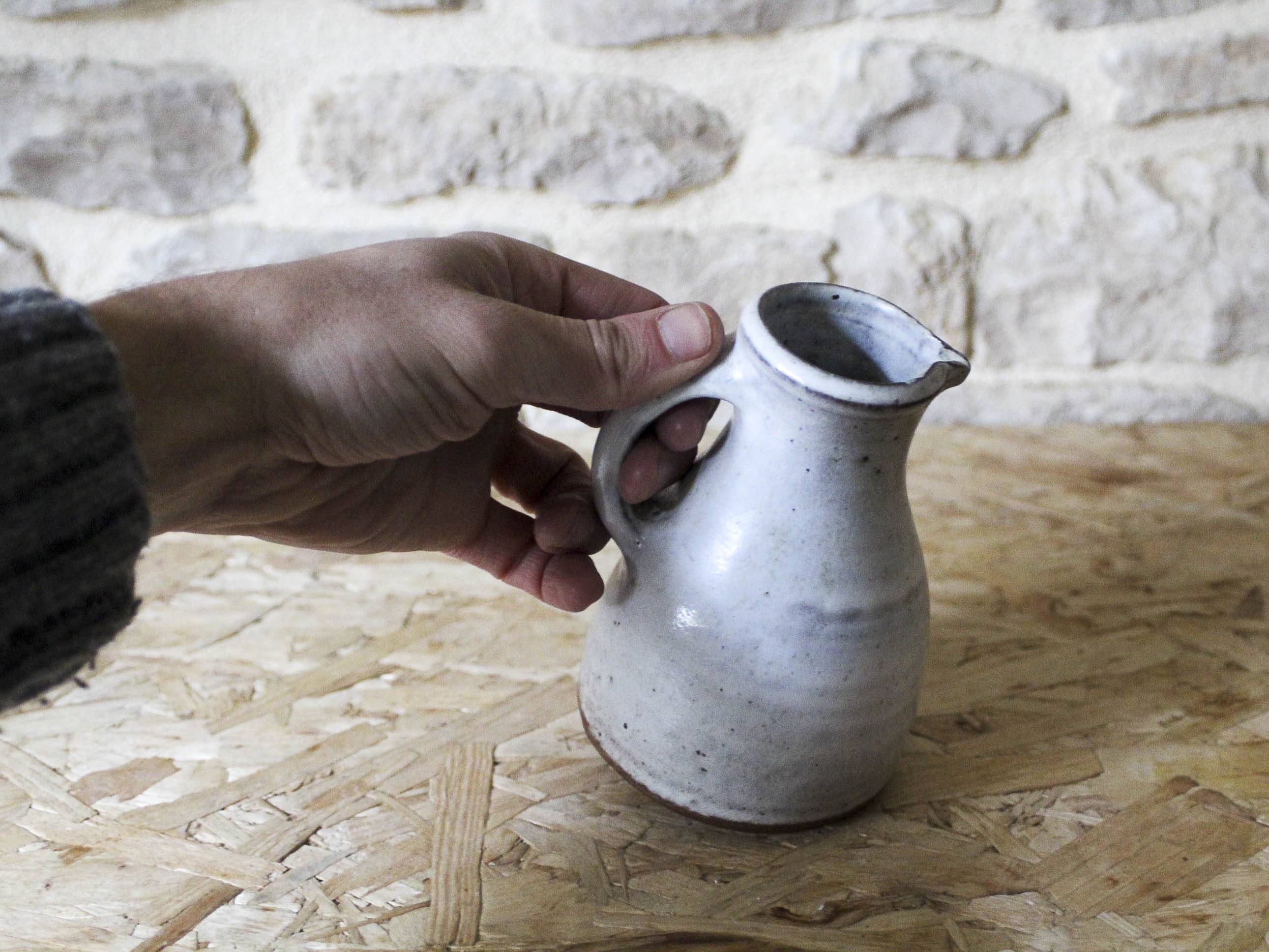 Pierlot Ratilly enameled stoneware milk jug