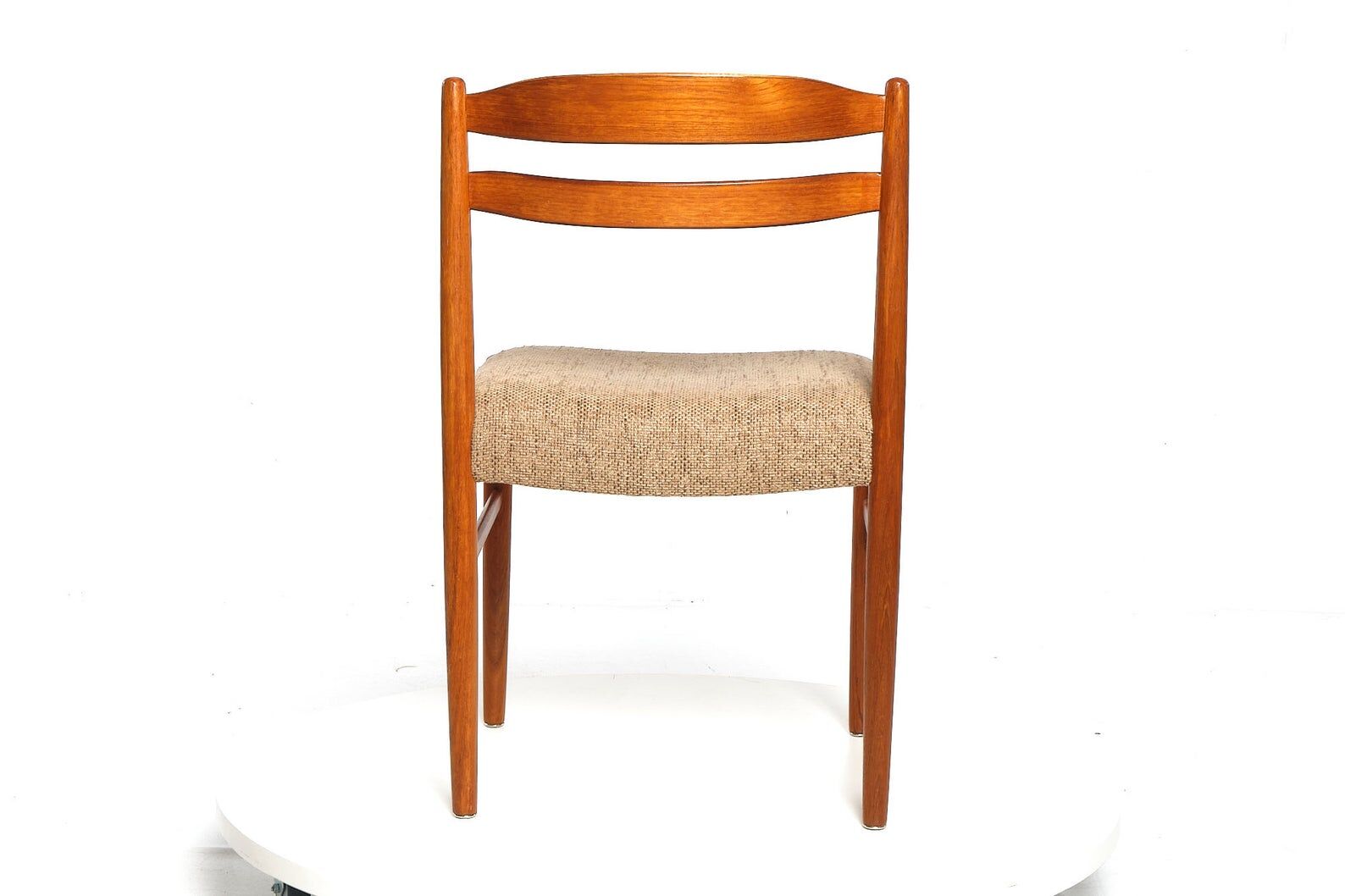 Lot of 6 padded teak dining chairs