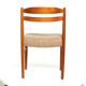 Lot of 6 padded teak dining chairs