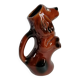 Zoomorphic dachshund dog pitcher in majolica slip