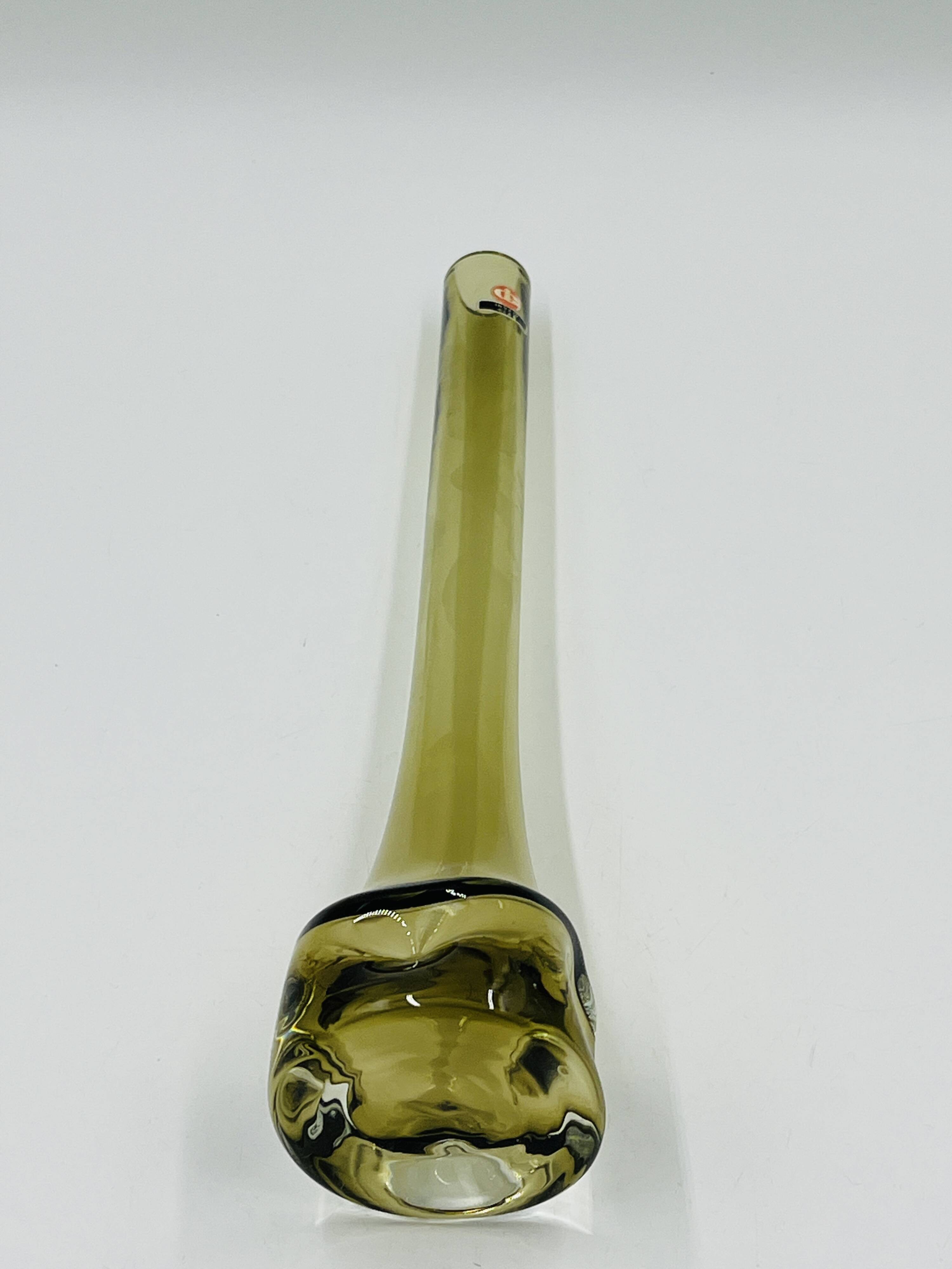 Soliflore Ingrid Glas design Kurt Wokan vert olive