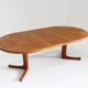 Vintage Danish round extendable dining table teak 1960s