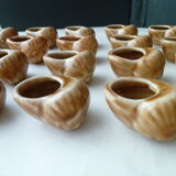 Set of 24 fire ceramic snail shells