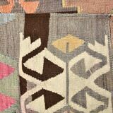 5x10 Long Wide Brown & Pink Tribal Vintage Kilim Rug, 163x298Cm
