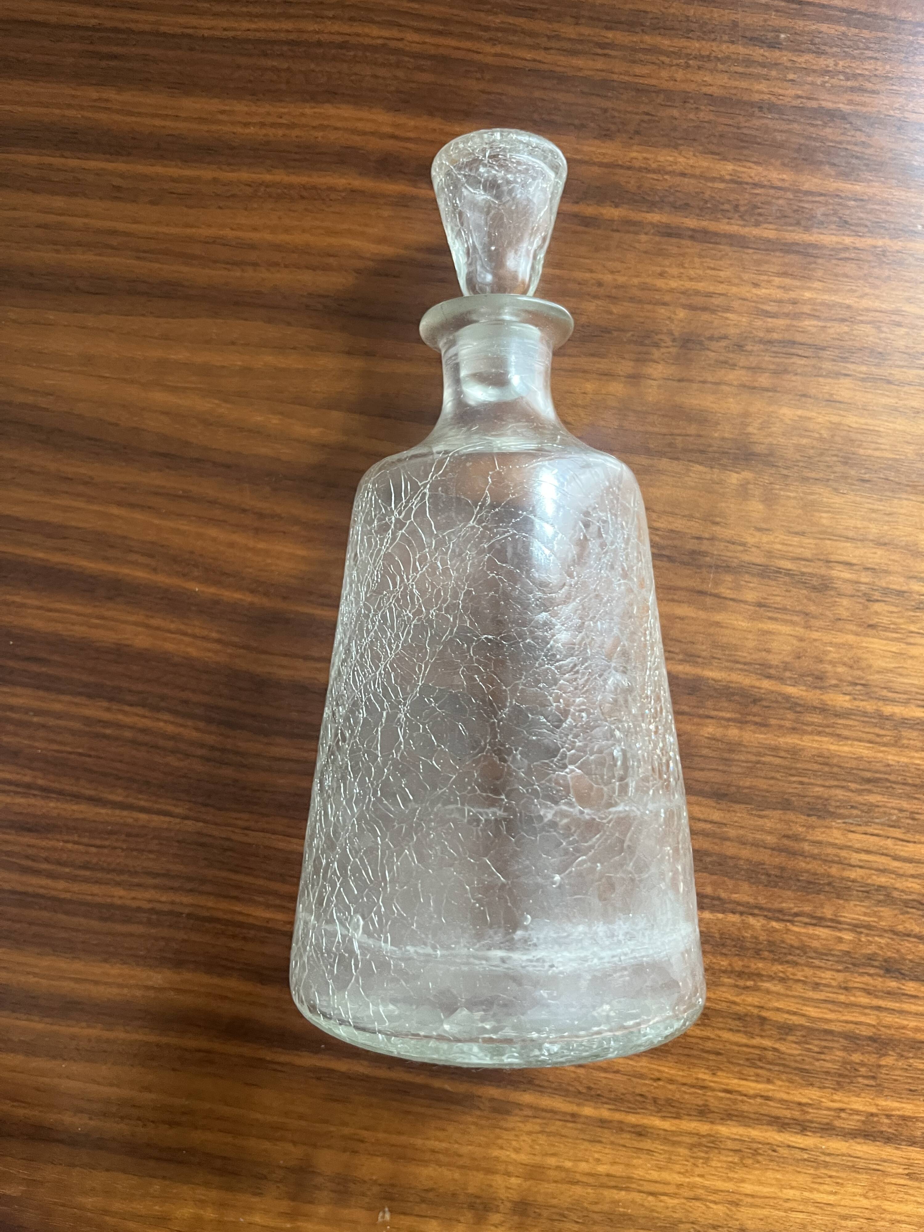Carafe en verre craquelé avec bouchon Transparent