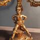 Electrified three-spoke brass candlesticks