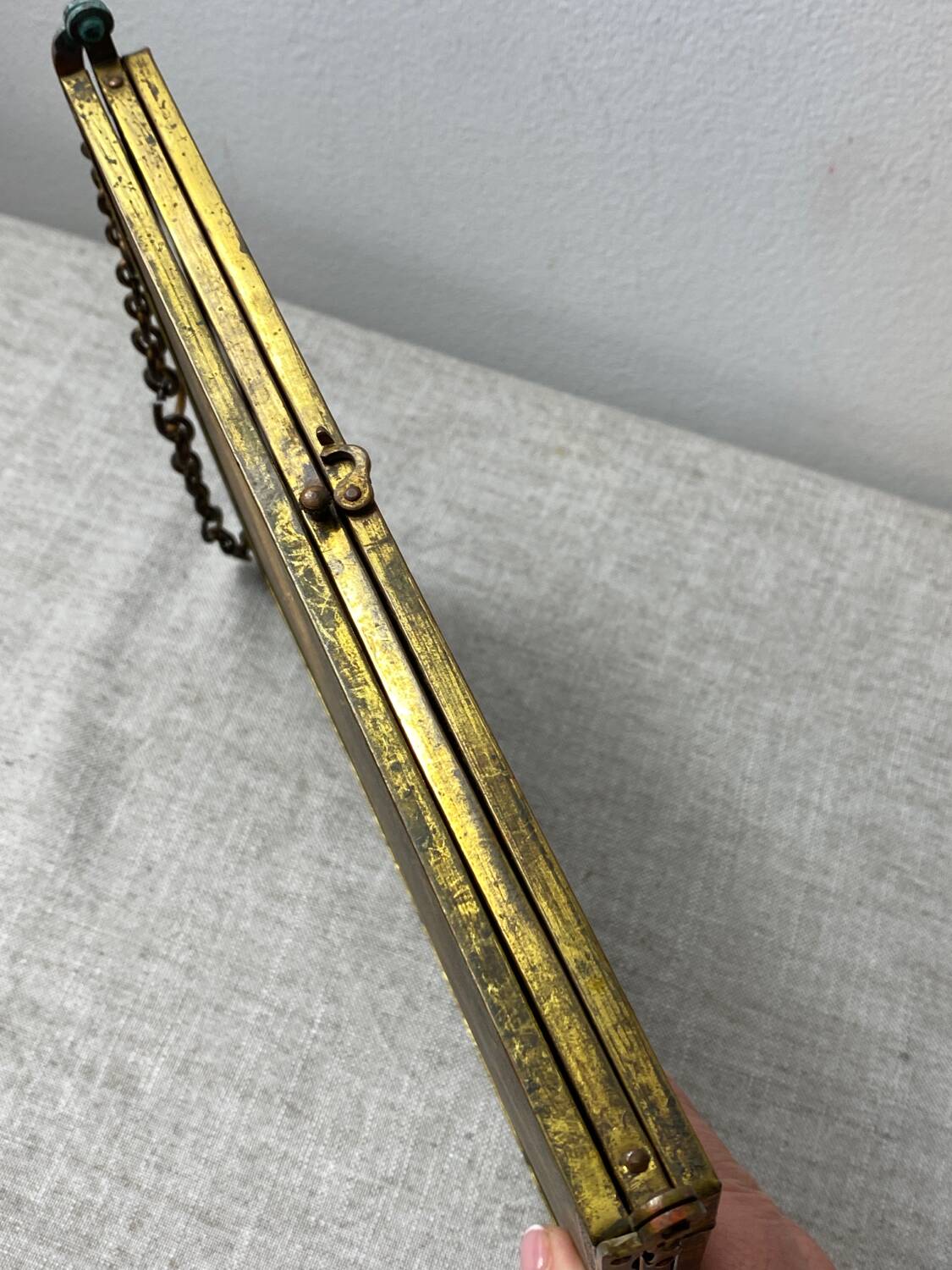 Vintage barber triptych mirror