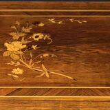 Worker table wood old marquetry.