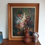 Tableau toile encadrée  Moise Jacobber fleurs et fruits 1837