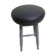 Grey stool black leatherette