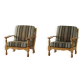 Style « Mid-Century Modern » danois, paire de fauteuils de salon en chêne, Henning Kjærnulf, années 1960