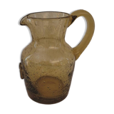 Blown bubble glass pitcher