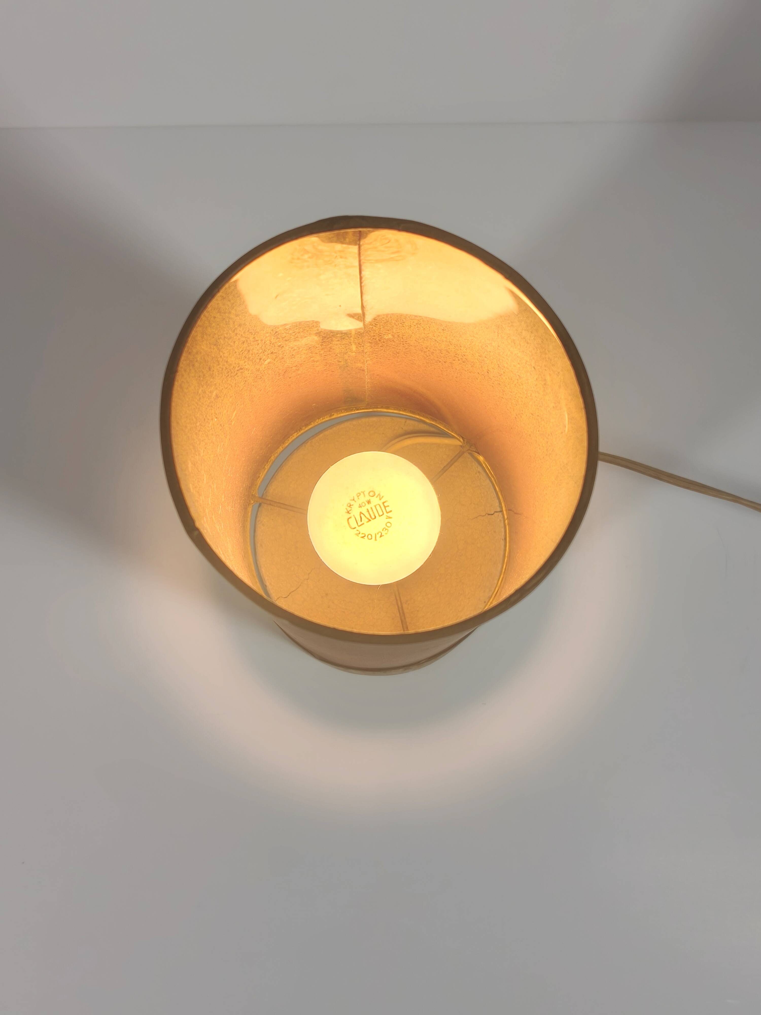 Lampe de table vintage en céramique sculptée, B. Chalvet
