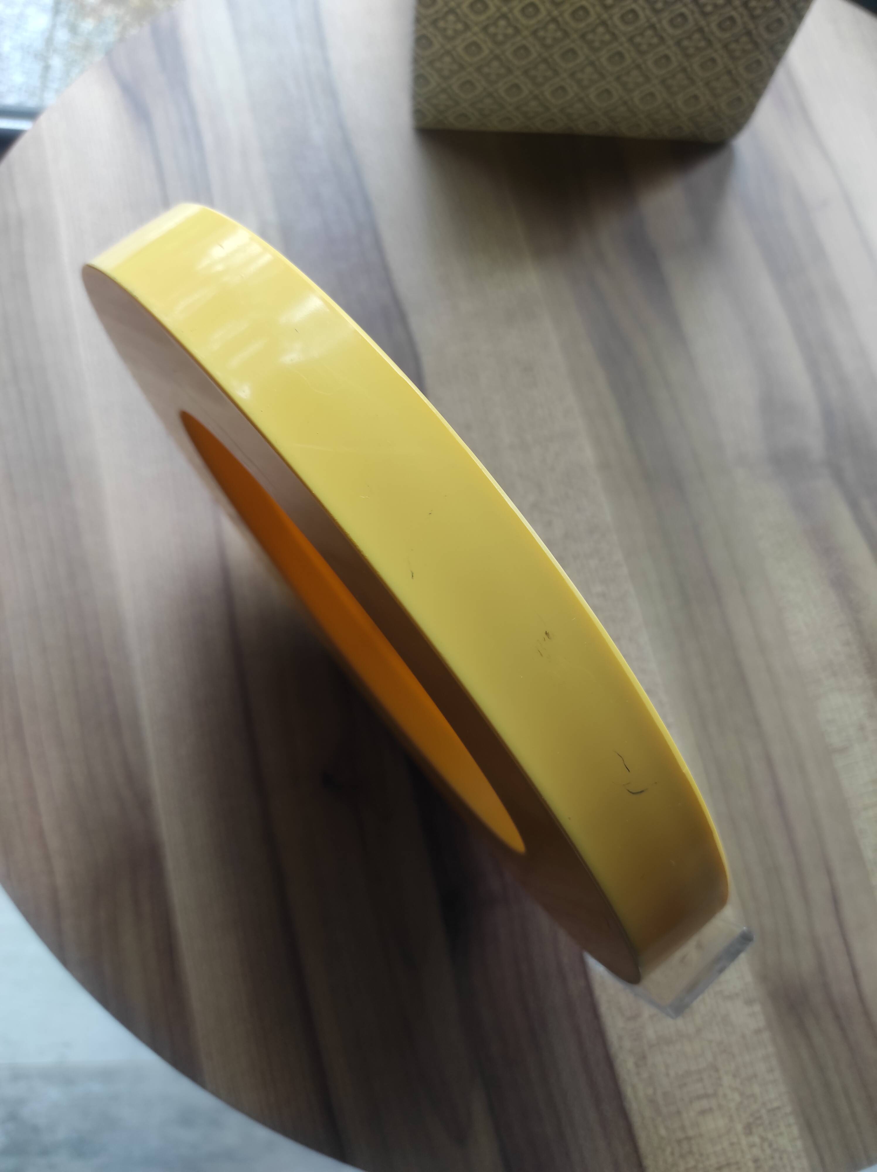 Vintage Ikea yellow plastic oval photo frame