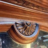 Large walnut mirror from the Art Deco period.