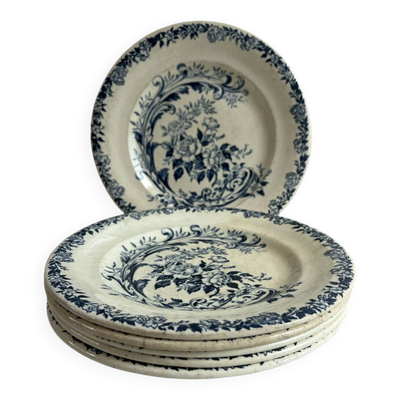 6 assiettes à dessert en terre de fer