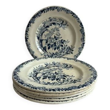 6 assiettes à dessert en terre de fer