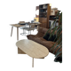 Oval coffee table in raw travertine