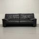 3-seater sofa by Durlet Belgium | Vintage black leather postmodern design |