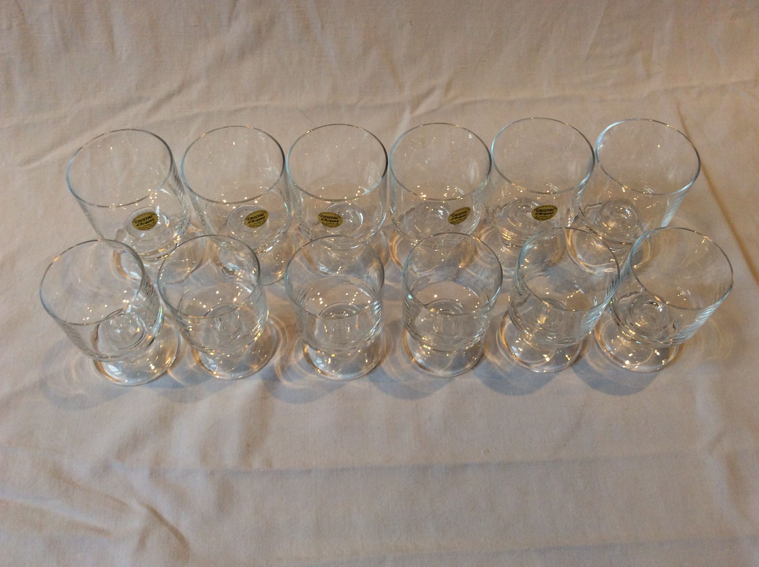 6 wine glasses and 6 vintage water glasses