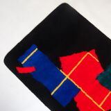 80s Postmodern Red Black carpet rug