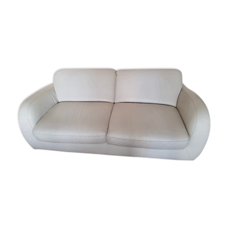 White leather sofa