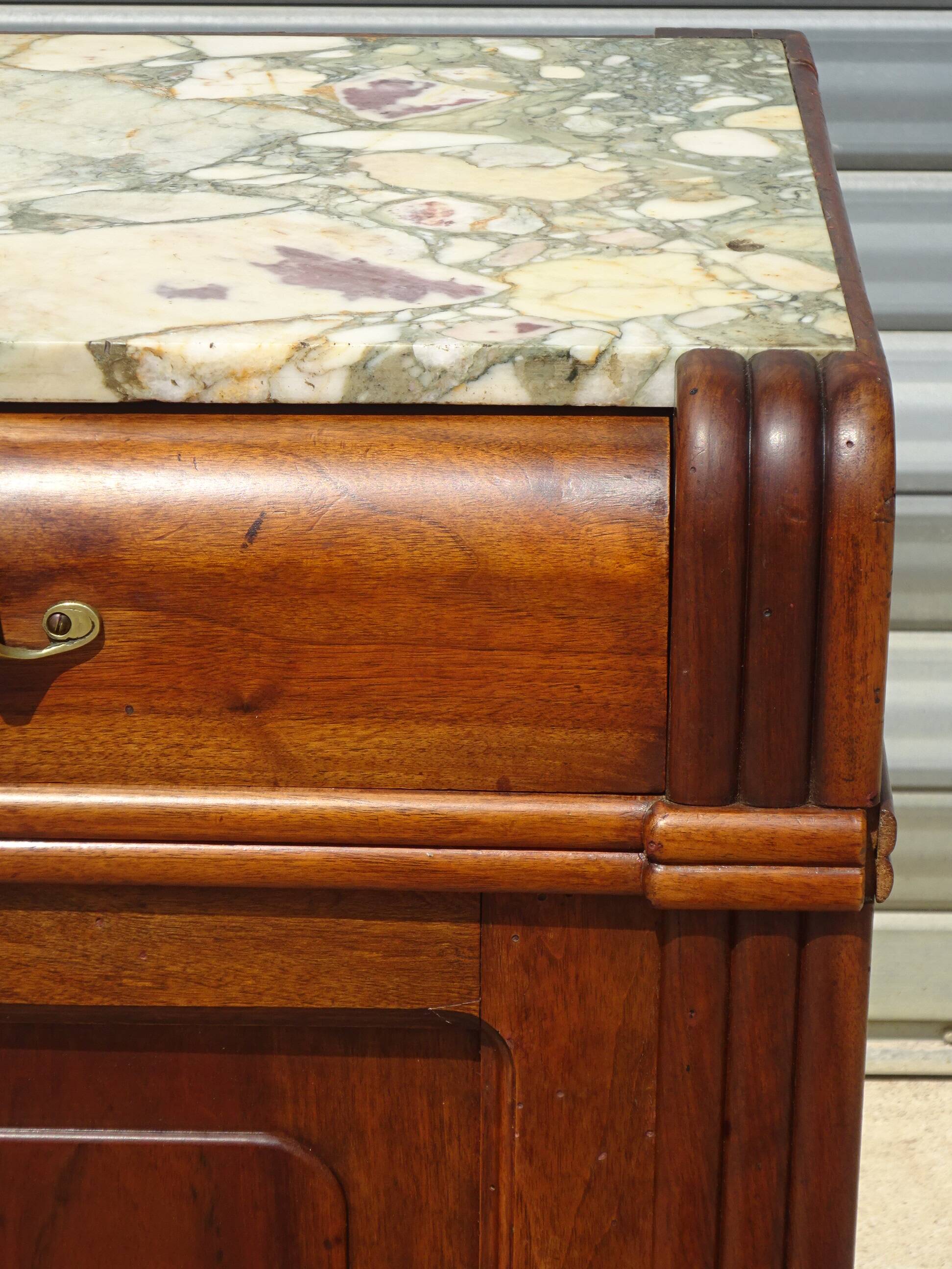 Art Deco sideboard in walnut with a marble top