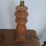 Large turned wooden lamp base