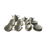 Service of 39 cups cups under pourer cups milk pot and sugar bernardaud porcelain Limoges