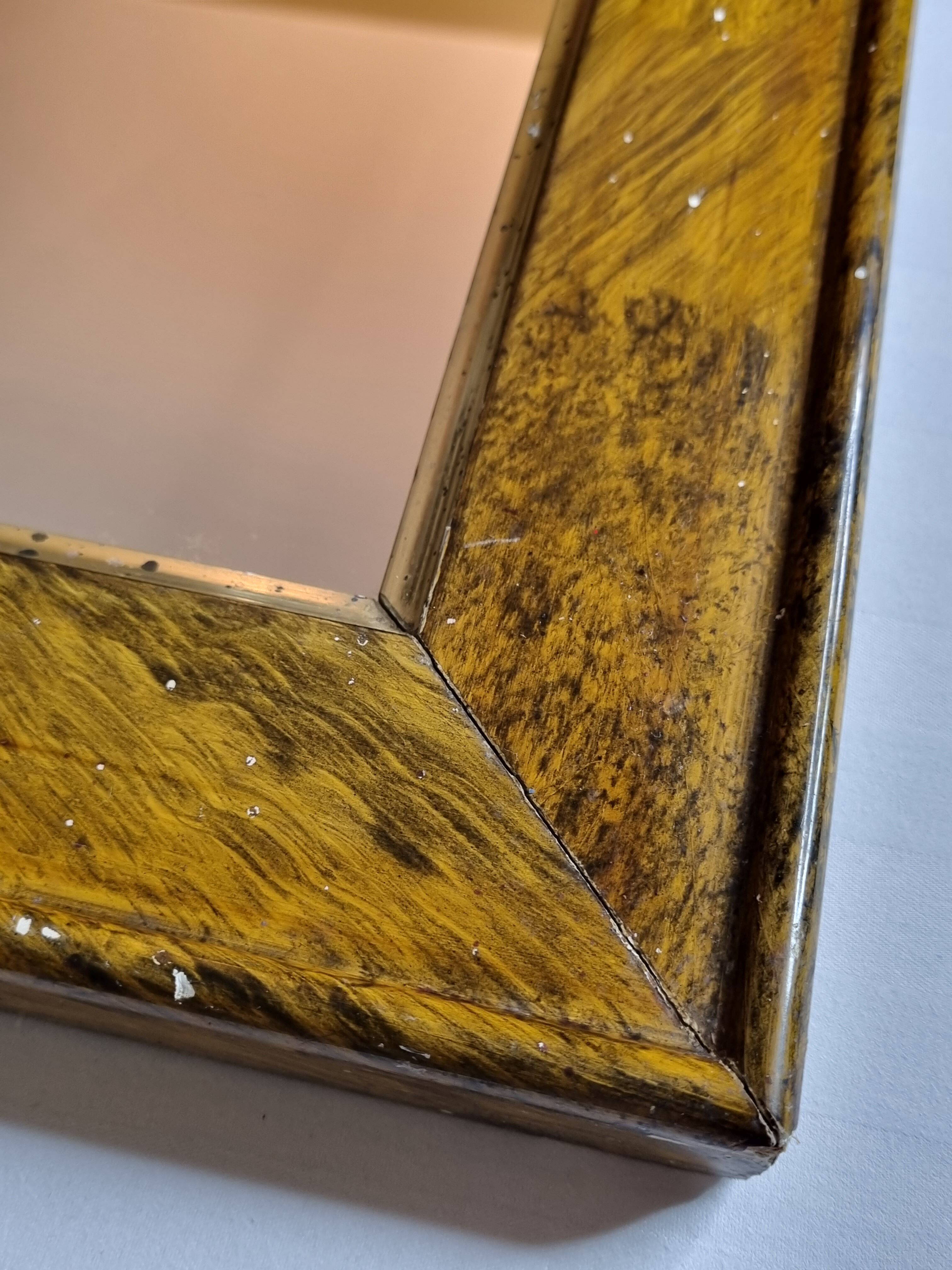 Old rectangular mirror, patinated, 1900, 55 cm