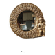 Miroir rond à décor de putti et floral