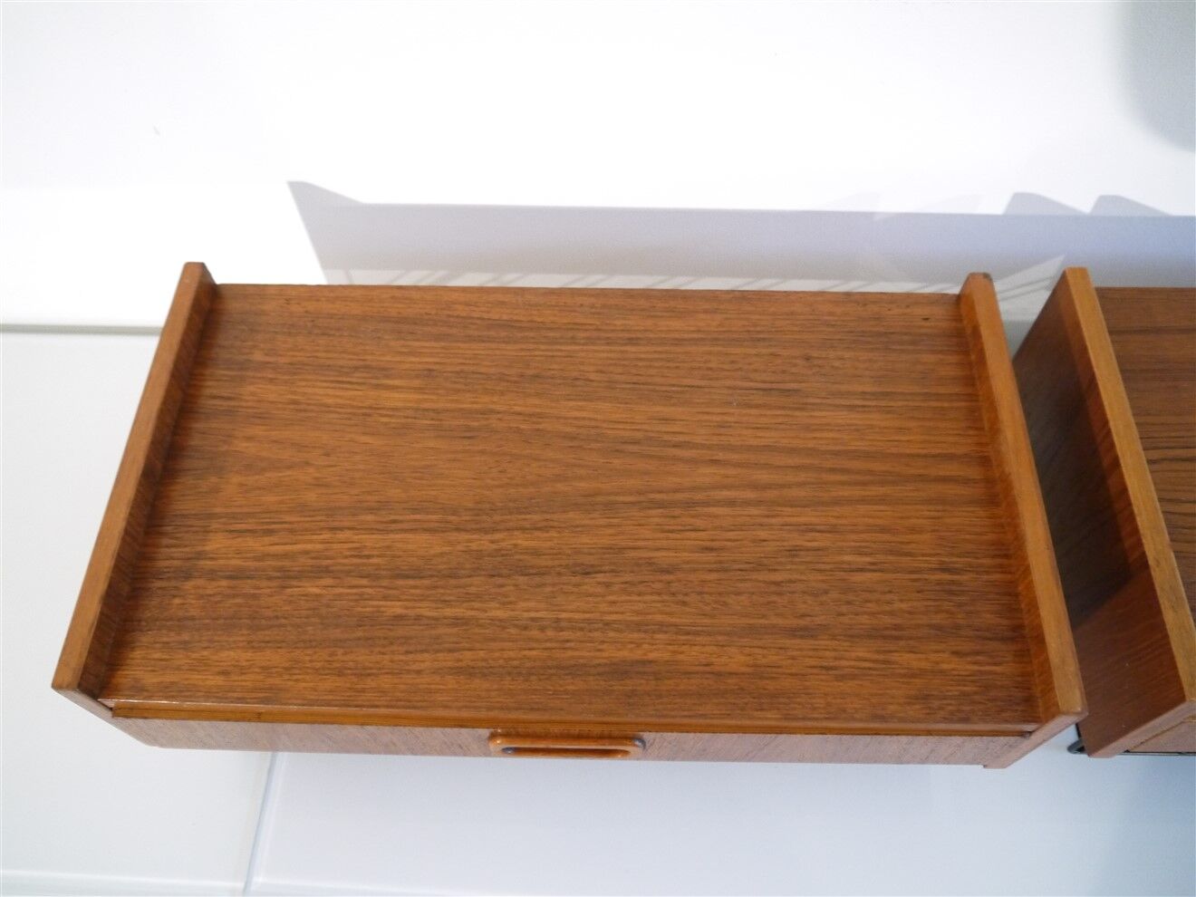 Pair of vintage Scandinavian hanging bedside tables 1960
