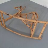 Large Bamboo Rocking Horse by Dirk van Sliedregt for Rohé Noordwolde, 1950s