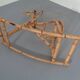 Large Bamboo Rocking Horse by Dirk van Sliedregt for Rohé Noordwolde, 1950s