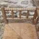 French antique turned wooden bobbin chair with rush seat