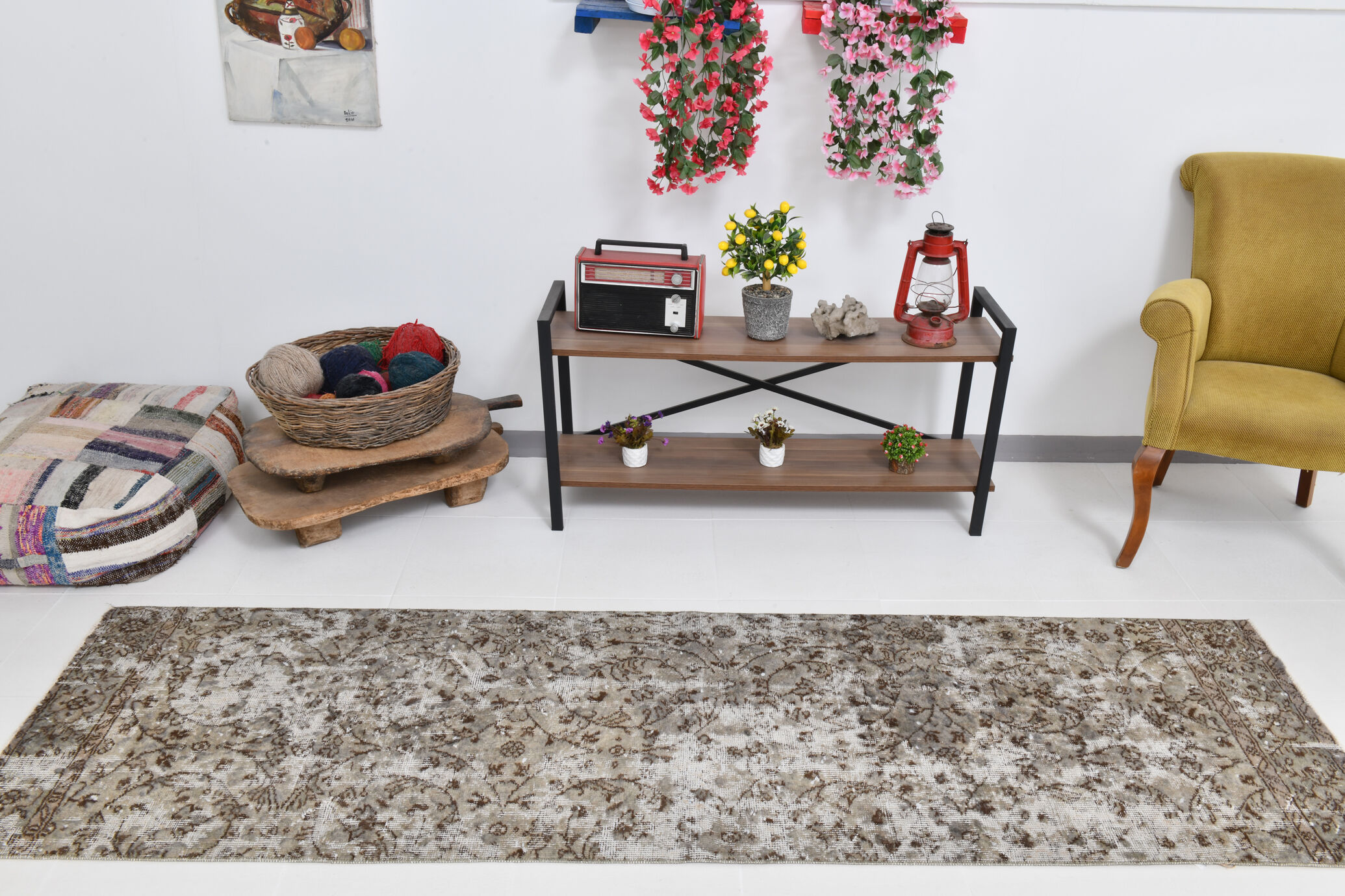 Turkish runner rug, 80x270cm