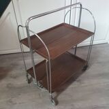 Desserte table chariot pliante sur roues des années 70 fabriquée par Bremshey Gerlinol en allemagne.