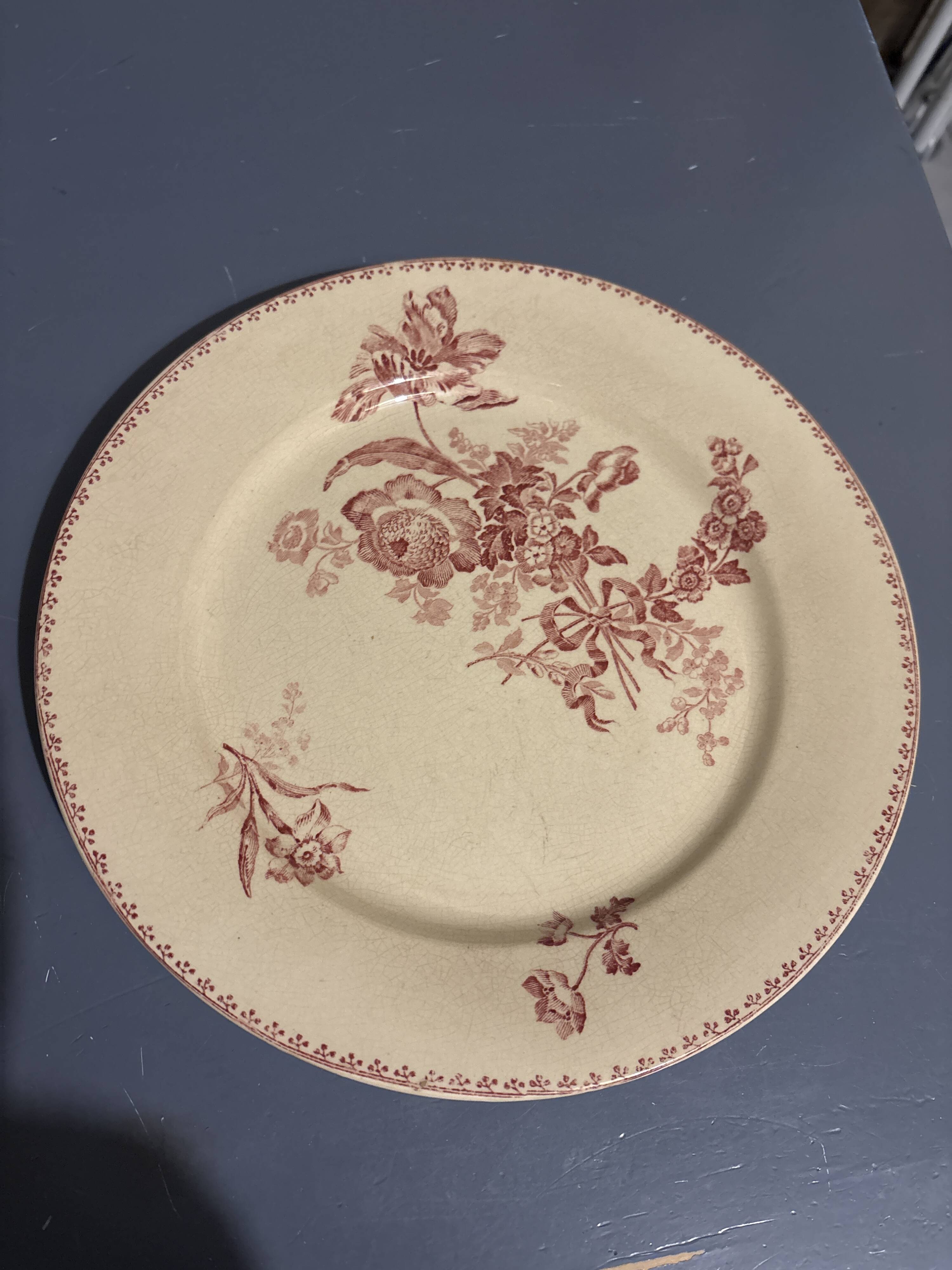 Vintage Digoin Sarreguemines dinner plate