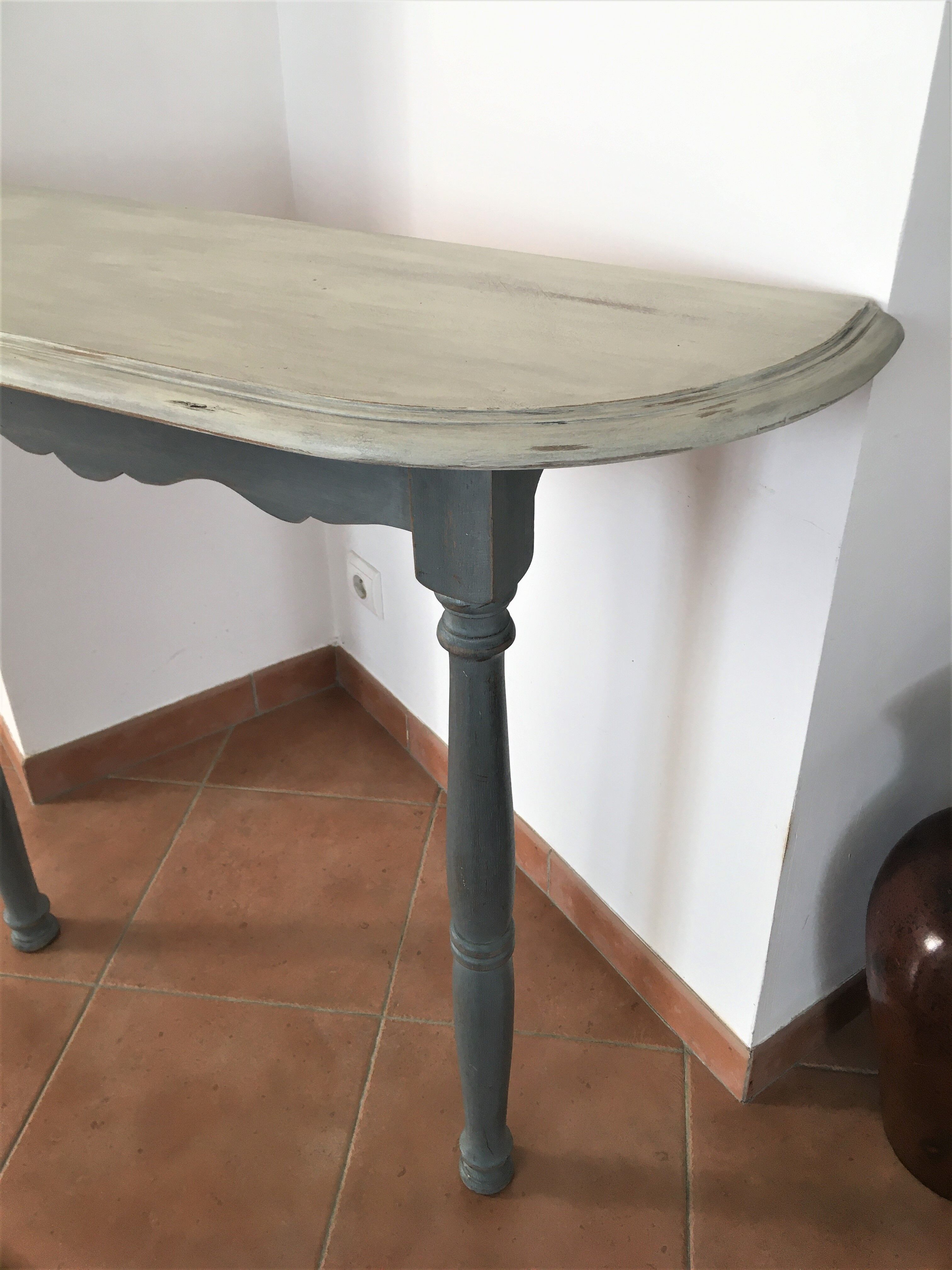 Patinated wooden console