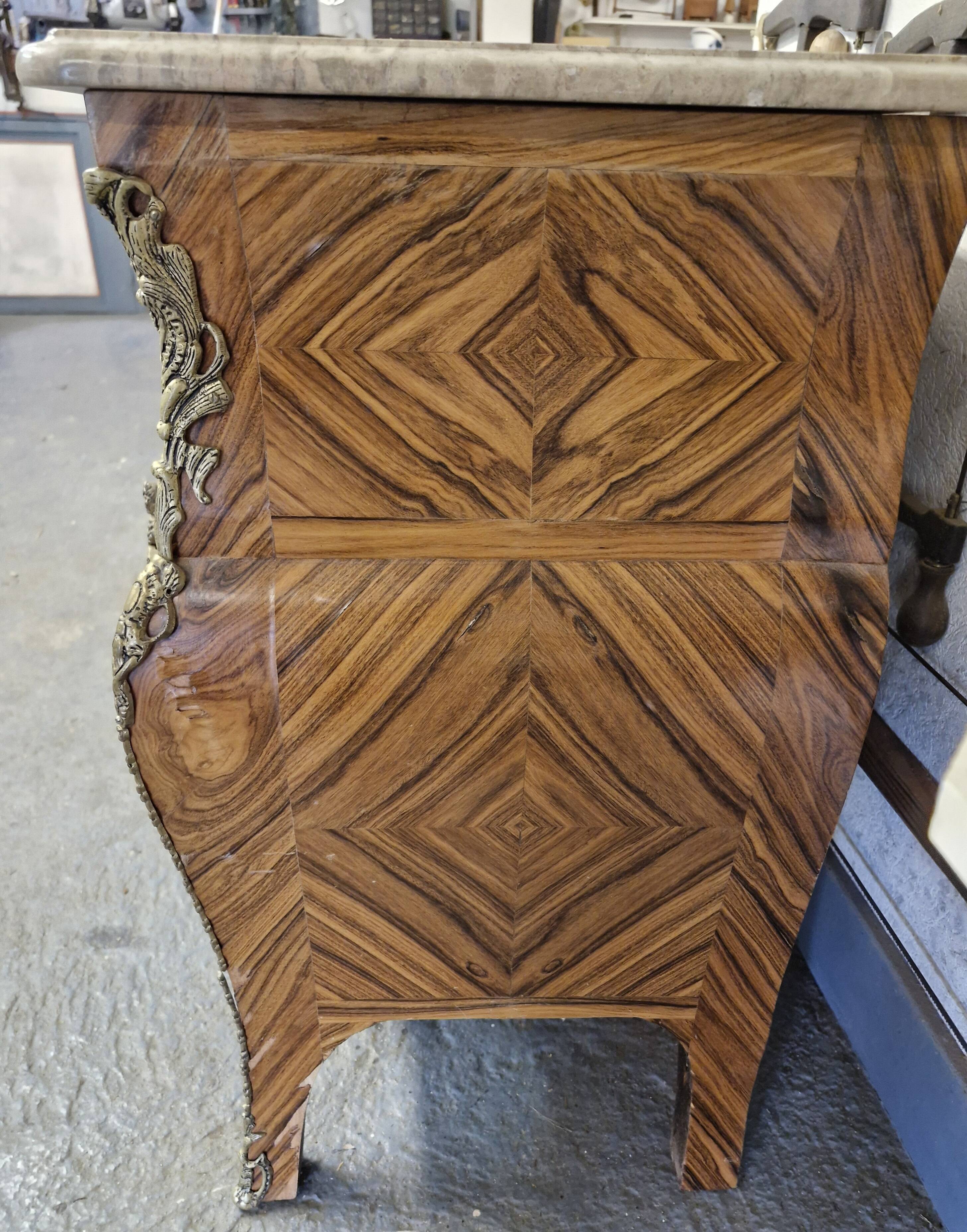Louis XV style commode with marble.