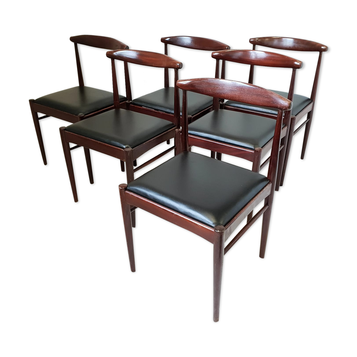 Suite de 6 chaises scandinaves 1960