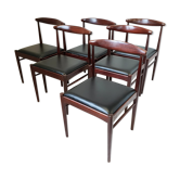 Suite de 6 chaises scandinaves 1960