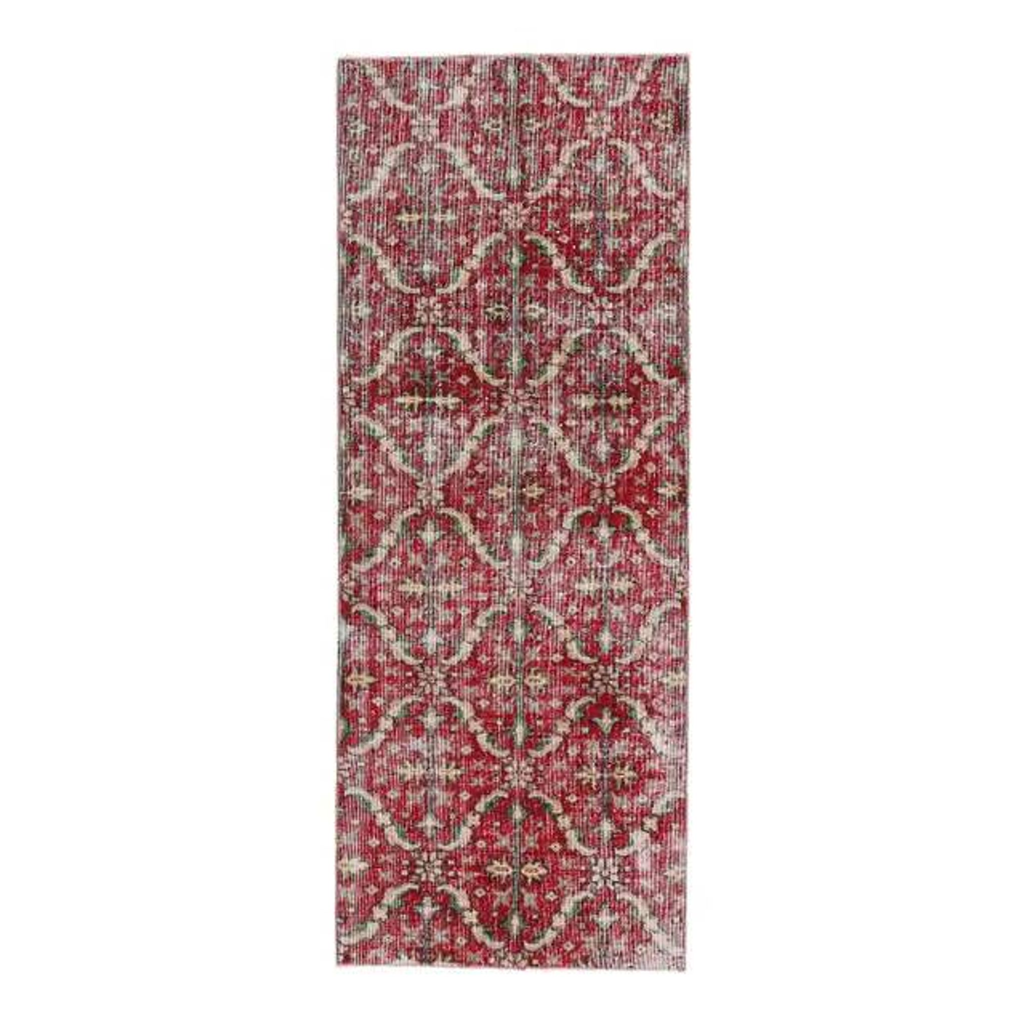 Vintage Turkish Oushak Handmade Wool Cotton Pink Runner 76x200
