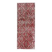 Vintage Turkish Oushak Handmade Wool Cotton Pink Runner 76x200