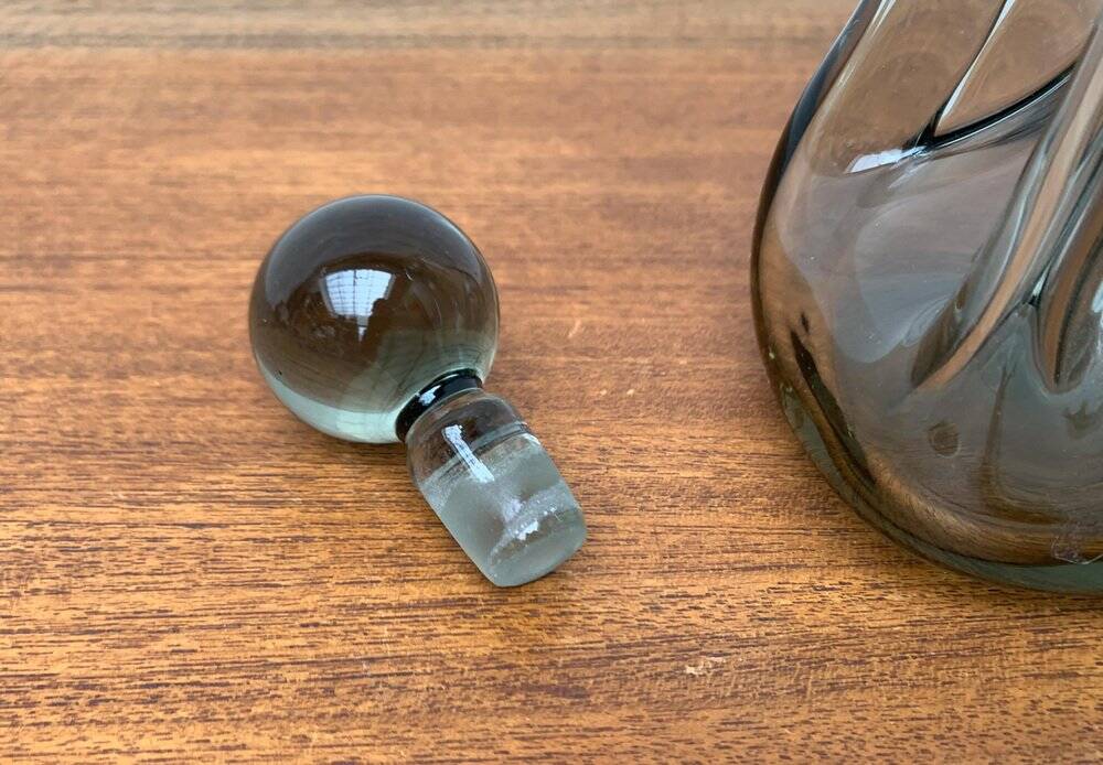 Large Danish Kluk Kluk Bottle in Glass from Holmegaard, 1970s