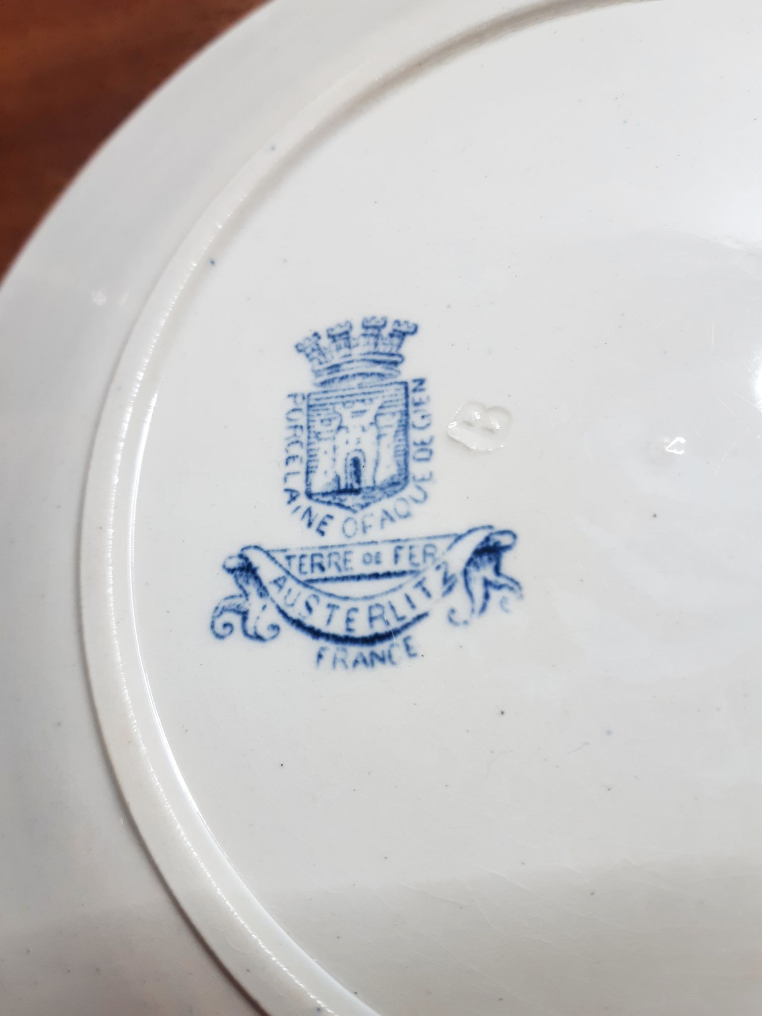 Earthenware dessert plate Terre de Fer , Austerlitz