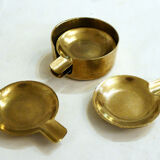 Set of 4 brass stackable ashtrays