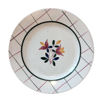 Large floral plate Gien Tamaris