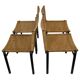 Vintage set van 4 eetkamerstoelen jaren 80 design riet staal