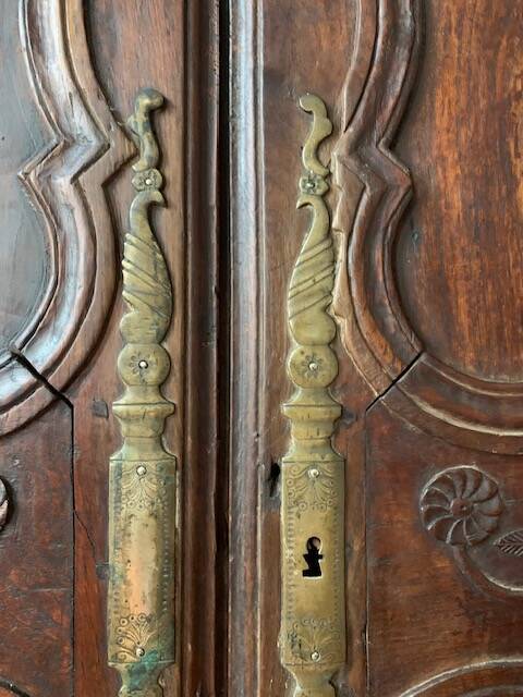 Antique carved wooden cabinet doors, 18th century